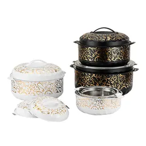 New Design Stainless Steel Black Luxury Insulated Casserole Food Warmer Sets With Lids