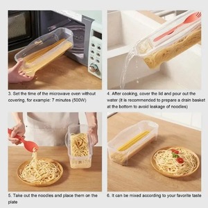 Boîte de cuisson de pâtes au micro-ondes, récipient à pâtes résistant à la chaleur avec cuillère à salade, boîte de rangement pour réfrigérateur, accessoires de cuisine - Product Image 6