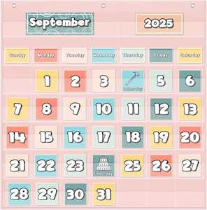 Calendario mensual de bolsillo de 2.75 pulgadas, tamaño estándar, para colgar en la pared, para el aula o el hogar, suministros escolares - Product Image 2