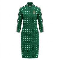 Robe tricotée personnalisable grande taille pour femme, style A-line en laine, taille naturelle, motif à pois, collection automne, vente directe usine