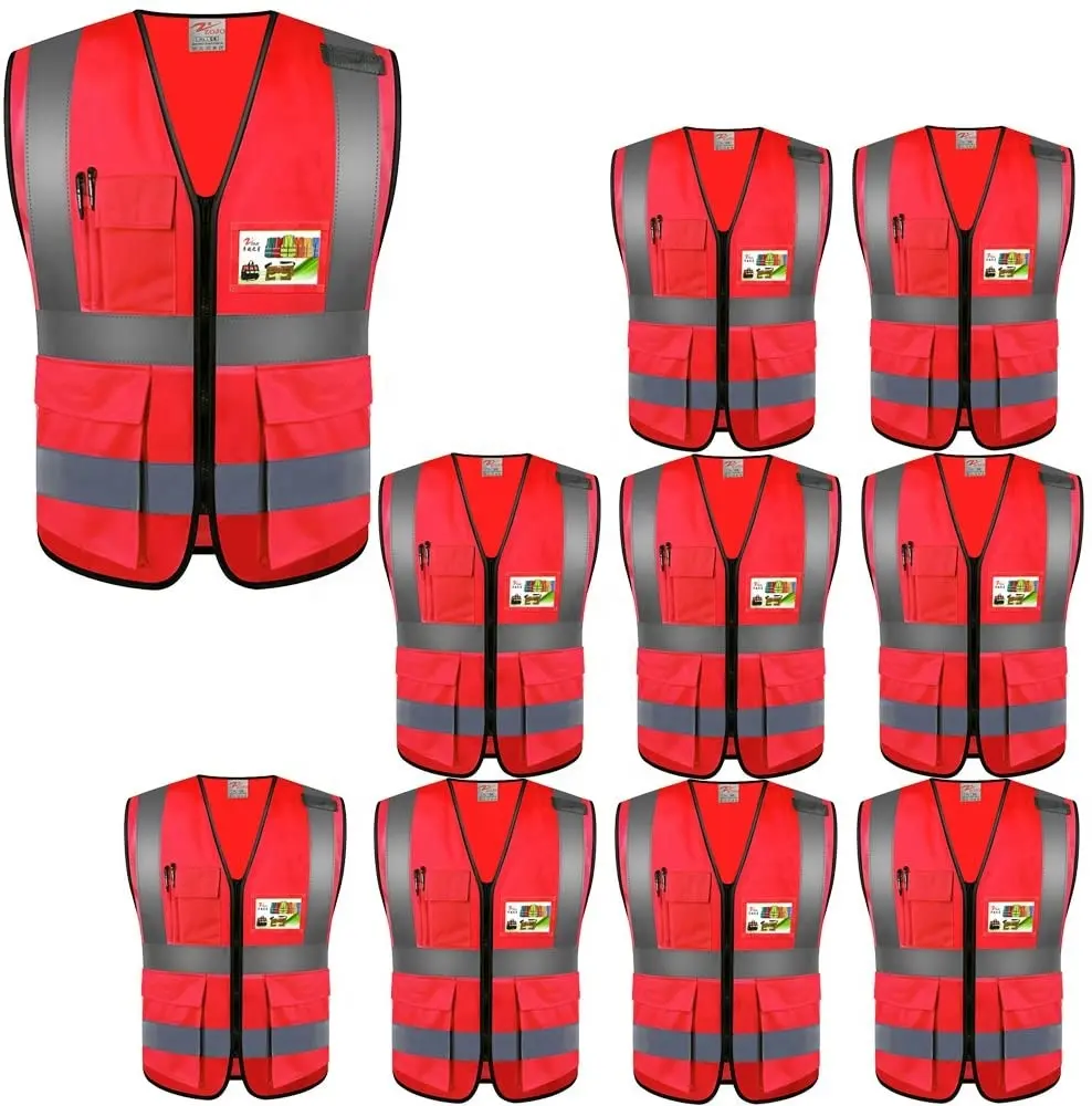 Hoge Zichtbaarheid Ansi EN20471 Veiligheid Reflecterende Veiligheidsvest Voor Roadwany Veiligheid Reflecterende Vest, Groen Of Oranje. M-4XL