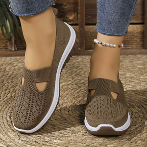 Zapatillas informales de verano para mujer, zapatillas deportivas antideslizantes transpirables con estilo para caminar, zapatos planos para correr para mujer - Product Image 6