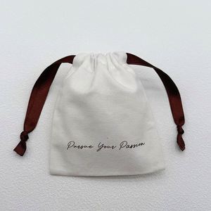Wholesale Eco Friendly Custom Logo Storage Drawstring Shopping Recycled <b>Mini</b> Cotton Cosmetic Gift Bag Recyclable - Product Image 6