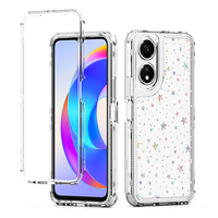 Étui de téléphone personnalisé pour Honor, protection intégrale 360°, antichoc, anti-traces de doigts, motif gravé au laser, brillant, paillettes