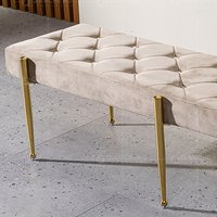 Vente directe d'usine : Banc ottoman et repose-pieds de luxe en velours capitonné pour chambre, salle à manger, salon, console et entrée