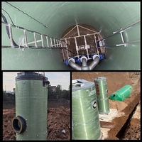 Estación elevadora de aguas residuales prefabricada de FRP de 10-50m/h con bomba doble y motor PLC para elevación subterránea de aguas residuales, 220V 380V, 1 año de garantía, OEM personalizado