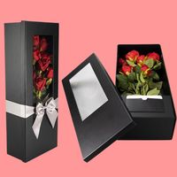 Nouvelle mode Bouquet de fleurs de luxe emballage sac en papier carré papier boîte cadeau roses Bouquets boîtes pour fleurs