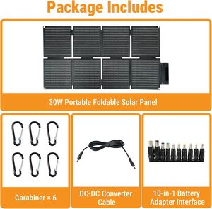 60W ETFE Portable <b>Solar</b> <b>Panel</b> IP67 Waterproof Multi Port <b>Solar</b> Charger Dual USB-A QC3.0 60W USB-C DC Output for Camping Hiking - Product Image 4