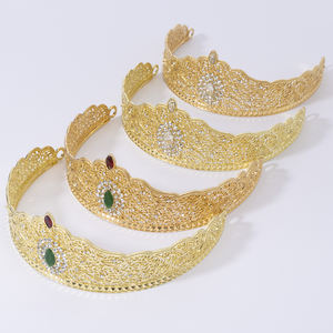 2025 Vintage plaqué or en alliage de Zinc couronne luxe exquis nouvelle coiffure de mariage africain pour la mariée fiançailles mode élégante - Product Image 4