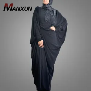 Gaun wanita Muslim bergaya hitam cantik Abaya Dubai gaun Abaya gaya Turki jubah Jilbaya gaun Islami