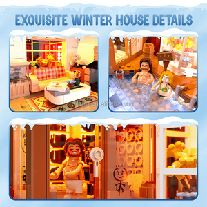 Lumibricks Spa cabina per montaggio da costruzione mattoni 2235 pz nordico casa a schiera stile architettonico Brocks con luce a LED - Product Image 6