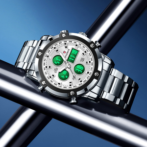 Montre Homme Analogique-Numérique LIGE FB0100 Multifonction 49mm avec Lunette Sportive, Lumière LED, Chronomètre 100 SEC, Montre Décontractée Tendance + Boîte - Product Image 4