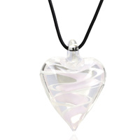 Vente en gros de collier pendentif en forme de cœur fleur rétro en verre de Murano en spirale Millefiori