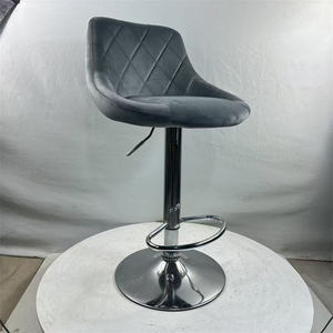 Modern luxury adjustable <b>bar</b> <b>stool</b> with chrome base, suitable for kitchen, counter, dining room and <b>bar</b> - Product Image 5