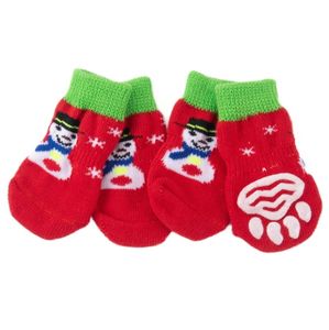 क्रिसमस के पालतू मोजे गैर पर्ची एकमात्र कुत्ते के जूते शुद्ध कपास <span class=keywords><strong>4</strong></span> टुकड़े टुकड़े कुत्ते के मोजे - Product Image 3