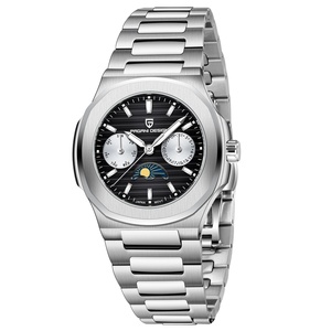 PAGANI DESIGN 1786 Luxury Stainless Steel Quartz Watch Men Fashion Sport <b>Chronograph</b> Moon Phase <b>Automatic</b> Date Week Glass 10 Bar - Product Image 1