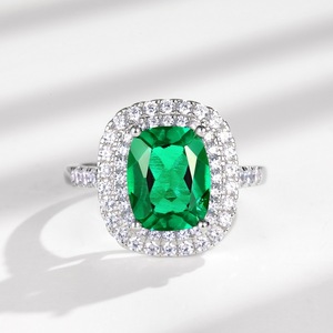 Fashionable S925 Sterling <b>Silver</b> <b>Emerald</b> <b>Ring</b> - Product Image 2