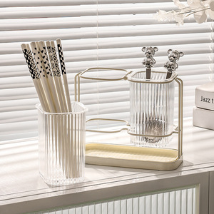 <b>Kitchen</b> Cutlery Holder Drainer Chopsticks Rack Household Storage Desktop Organizer With Bear Design - Product Image 4