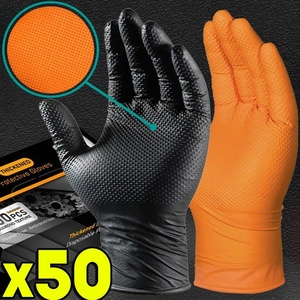 Heavy Duty Nitrile <strong>Gloves</strong> 8Mil Extra Thick Mechanic Home Garden Disposable <strong>Glove</strong> with Textured <strong>Grip</strong> Antislip Safety Work <strong>Gloves</strong> - Product Image 1