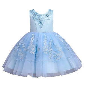Robe de princesse pour enfants, coupe trapèze, en Tulle, sans manches, jaune, à fleurs, pour fête d'anniversaire - Product Image 5