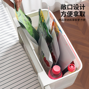 Clothing Organizer Rectangle White Collapsible Hook Type Storage Basket For Dormitory Bed Desk Use - Product Image 1
