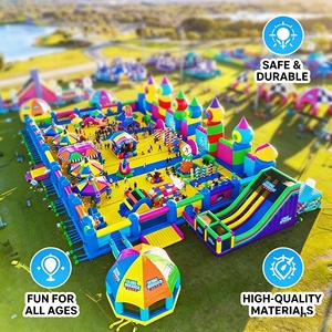 Parque de Atracciones Inflable Colorido para Niños y Adultos |   <span class=keywords><strong>Zona</strong></span> de Juegos Inflable y Trampolín para Exteriores - Product Image 2