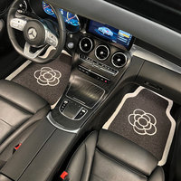 Tapis de voiture en soie de camélia SinglePiece Tapis en caoutchouc anti-salissure universel Décoration de pied arrière avec matériau en latex
