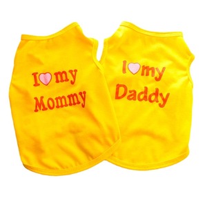 Breathable Sleeveless Pet Vest Heart Letter <b>Print</b> I Love My Daddy Mommy <b>Printed</b> Dog Tank Top For Small Puppy - Product Image 6