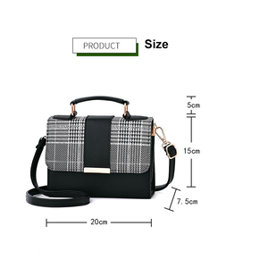 Bolso de hombro elegante de lujo para mujer, bolso cruzado a la moda con patrón a cuadros en blanco y negro, uso diario - Product Image 2