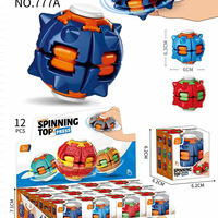 Balle de décompression rotative en plastique, spinner 3D à pression pour les doigts, jouet portable anti-stress, modèle de bureau 888A, emballé, pour tous les âges