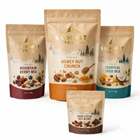 Sachets Doypack mats refermables de qualité alimentaire pour animaux, avec fermeture éclair, 8oz 12oz, pour emballage alimentaire, type stand-up pouch