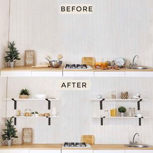 ขายึดชั้นวางของติดผนังโลหะแบบเรียบง่ายเคลือบสีดำคุณภาพสูง ติดตั้งแบบขันสกรูด้านเดียว - Product Image 3