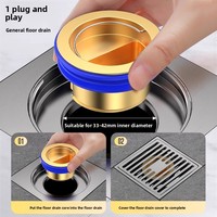 Nouveau filtre universel en cuivre pour tuyau d'évacuation des toilettes, anti-odeurs, anti-nuisibles, anti-refoulement, couvercle de siphon de sol en laiton