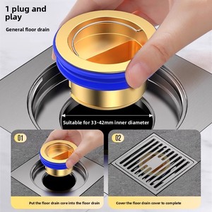 Déodorant universel tout cuivre scellé pour tuyau d'égout de toilette Crépine <span class=keywords><strong>anti</strong></span>-parasite <span class=keywords><strong>anti</strong></span>-refoulement des <span class=keywords><strong>odeurs</strong></span> Couvercle de noyau de drain de sol en laiton - Product Image 4