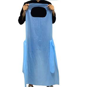 Blanc en plastique PE tablier de cuisine Polyéthylène CPE Jetable PE Tablier à manches longues pour hommes femmes adultes fournisseurs médicaux - Product Image 2