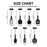 Ensemble d'ustensiles de cuisine en nylon 7 pièces, outils de cuisson antiadhésifs de qualité alimentaire résistants à la chaleur avec trou de suspension pour la maison et les restaurants