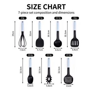 Ensemble d'ustensiles de cuisine en nylon 7 pièces, outils de cuisson antiadhésifs de qualité alimentaire résistants à la chaleur avec trou de suspension pour la maison et les restaurants - Product Image 4