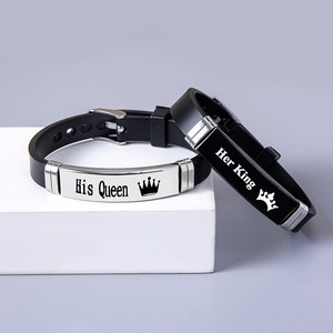 Pulsera de Silicona con Grabado de Corona, Diseño de Rey y Reina, para Parejas, con Logotipo Personalizado, Nueva Moda, Venta al Por Mayor - Product Image 2