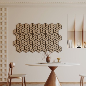 Panneau mural acoustique décoratif irrégulier, absorbant le son, panneaux muraux acoustiques en bois Akupanel pour l'intérieur - Product Image 1