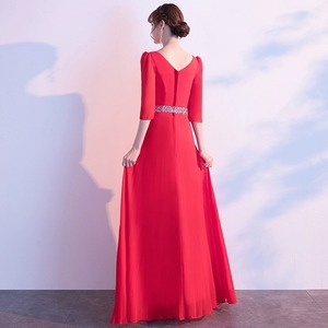 Women's Long Chiffon Evening Dress V-Neck A-Line Empire Waist Formal Banquet Gown 5-23 - Product Image 3