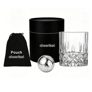 Juego de Whisky Cheerfast al por Mayor, Bolas de Hielo Reutilizables de Acero Inoxidable 304 Premium con Forma de Balón de Fútbol para Aficionados al Fútbol - Product Image 2