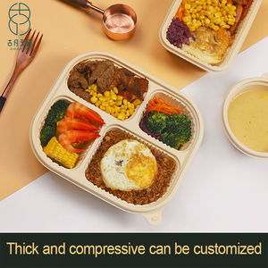 Boîte à lunch écologique compostable à 4 compartiments pour amidon de maïs - Product Image 3