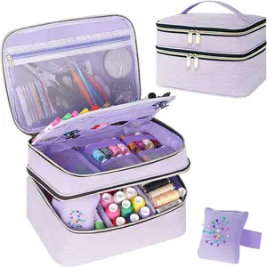 Sewing Supplies Organizer Double-Layer Sewing Box Organizer Accessories Storage Bag