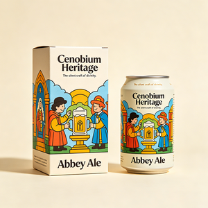 Scatola Regalo Premium Personalizzata OEM ODM Pieghevole con Stampa UV e Goffratura in Stile Belga per Presentazione di Birra Abbey - Product Image 1
