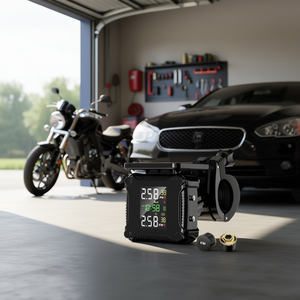 Capteur de pression des pneus numérique pour moto et voiture PSM9, 500mAh, écran LCD 3,2 pouces, Bluetooth 5.0, TPMS externe, 433,92 MHz, alimenté par énergie solaire - Product Image 2