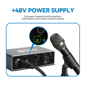2e2s 192kHz USB giao diện âm thanh Card âm thanh tiếng ồn hủy bỏ Microphone với 48V Phantom điện cho podcasting - Product Image 2