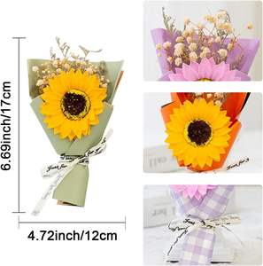 Ramo de Girasoles de Jabón en Miniatura para Regalo del Día de San Valentín, Flor Artificial para Amigos - Product Image 2