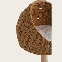 Arbre à chat pliable moderne de luxe de 15 pouces de haut, 1 niveau, durable, pour grimper à l'intérieur, en bois, sisal, papier, matériau à gratter