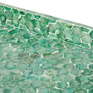 Plateau de service élégant en nacre, plateau carré incrusté de serpillière comme Table basse plateau Capiz pour présentation de desserts - Product Image 3