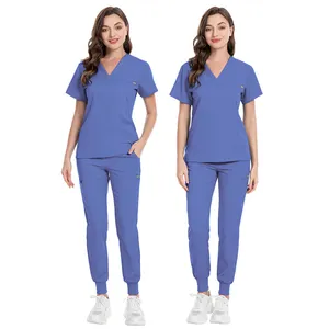 Wholesale Dental Clinic Nursing Uniform Sets Short Sleeve Medical Scrubs Uniforms Women and Men Surgical Hospital Uniforms